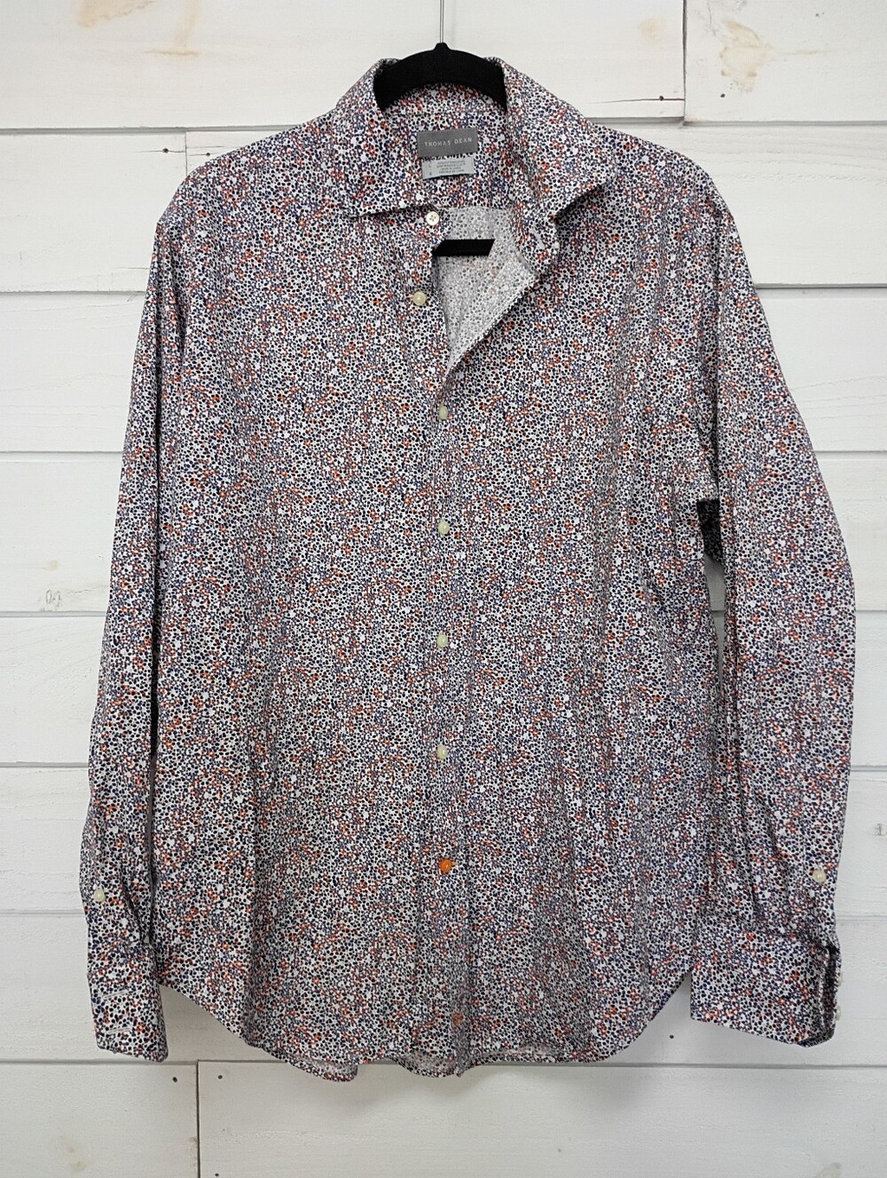 Thomas Dean Men's Button-Down Shirt - Blue/Orande/White/Black